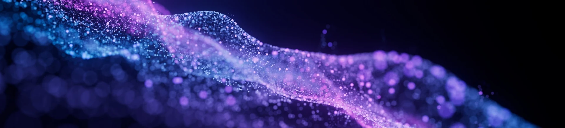 Soft blue and purple particle waves in close-up